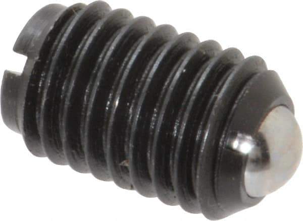 Gibraltar - 5/8-11, 0.375" Ball Diam, 63/64" Body Length, 0.096" Max Ball Reach, Threaded Ball Plunger - Steel Body, Steel Ball, 9 Lb Initial End Force, 18 Lb Final End Force, Locking Element - Eagle Tool & Supply