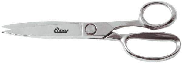 Clauss - 7" LOC, 10" OAL Chrome Plated Trimmers - Steel Straight Handle, For Paper, Fabric - Eagle Tool & Supply