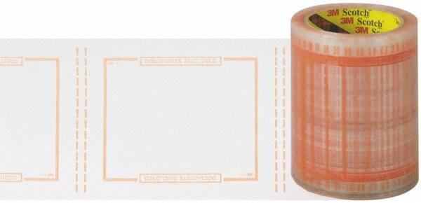 3M - 400 Piece, 10" Long x 6" Wide, Tape Roll - Document Enclosed, Clear with Orange Border - Eagle Tool & Supply