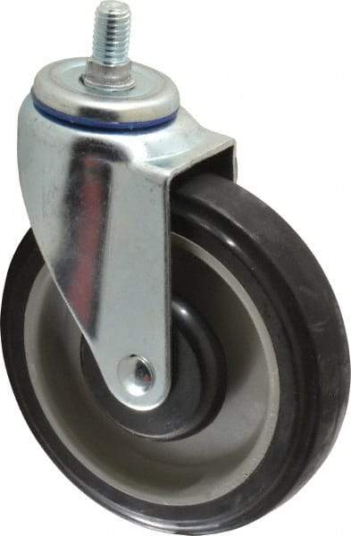 Fairbanks - 5" Diam x 1-1/4" Wide x 6-15/32" OAH Stem Mount Swivel Caster - Polyurethane over Polyethylene, 275 Lb Capacity, Ball Bearing, 1/2-13 x 1" Threaded Stem - Eagle Tool & Supply
