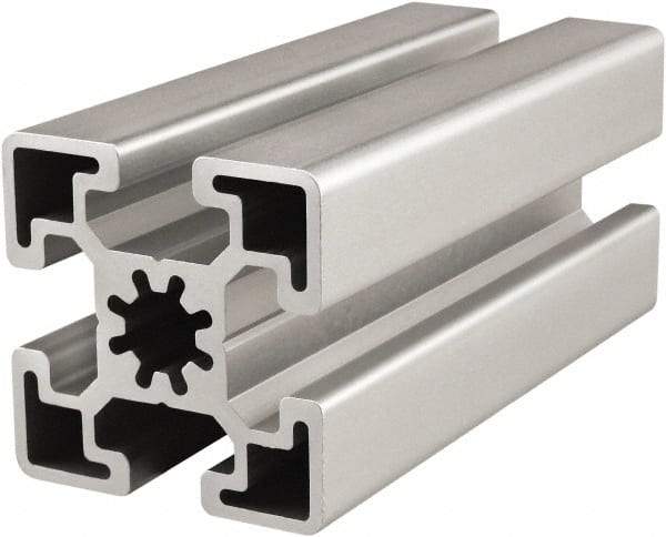 80/20 Inc. - 4 Meters Long x 45 mm Wide x 45 mm Deep, T-Slotted Aluminum Extrusion - Clear Anodized Finish - Eagle Tool & Supply