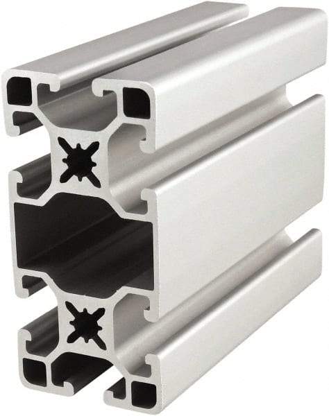 80/20 Inc. - 6 Meters Long x 40 mm Wide x 80 mm Deep, T-Slotted Aluminum Extrusion - Clear Anodized Finish - Eagle Tool & Supply
