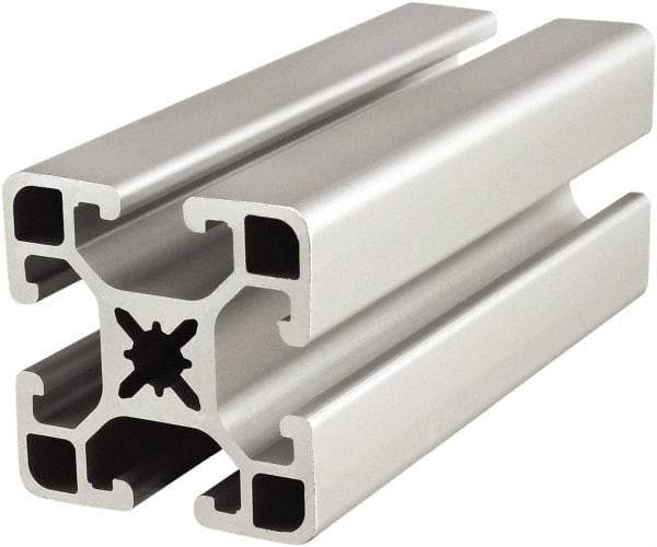 80/20 Inc. - 4 Meters Long x 40 mm Wide x 40 mm Deep, T-Slotted Aluminum Extrusion - Clear Anodized Finish - Eagle Tool & Supply