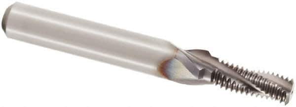 Seco - 1/8-28 BSP, 0.307" Cutting Diam, 3 Flute, Solid Carbide Helical Flute Thread Mill - Internal Thread, 0.803" LOC, 2.913" OAL, 10mm Shank Diam - Eagle Tool & Supply