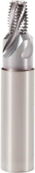 Seco - 1/4-18 NPT, 0.396" Cutting Diam, 4 Flute, Solid Carbide Helical Flute Thread Mill - Internal Thread, 0.528" LOC, 3.189" OAL, 16mm Shank Diam - Eagle Tool & Supply
