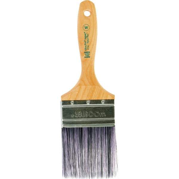 Wooster Brush - 3" Flat Synthetic Wall Brush - 3-7/16" Bristle Length, 6-1/4" Maple Beavertail Handle - Eagle Tool & Supply