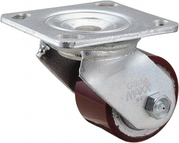 Value Collection - 3" Diam x 1-1/2" Wide x 4-1/2" OAH Top Plate Mount Swivel Caster - Polyurethane, 420 Lb Capacity, Roller Bearing, 4 x 4-1/2" Plate - Eagle Tool & Supply