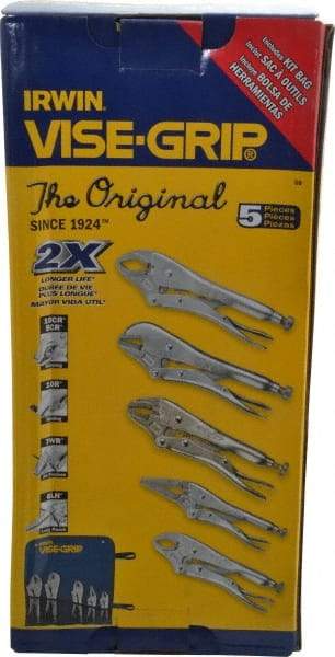 Irwin - 5 Piece Locking Plier Set - Comes in Kit Bag - Eagle Tool & Supply