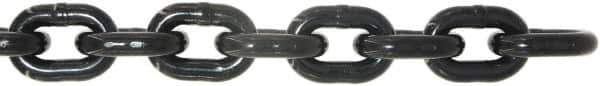 Value Collection - 9/32" Welded Alloy Chain - 3,500 Lb Capacity, Grade 80, 25' Long, Black Lacquer Finish - Eagle Tool & Supply