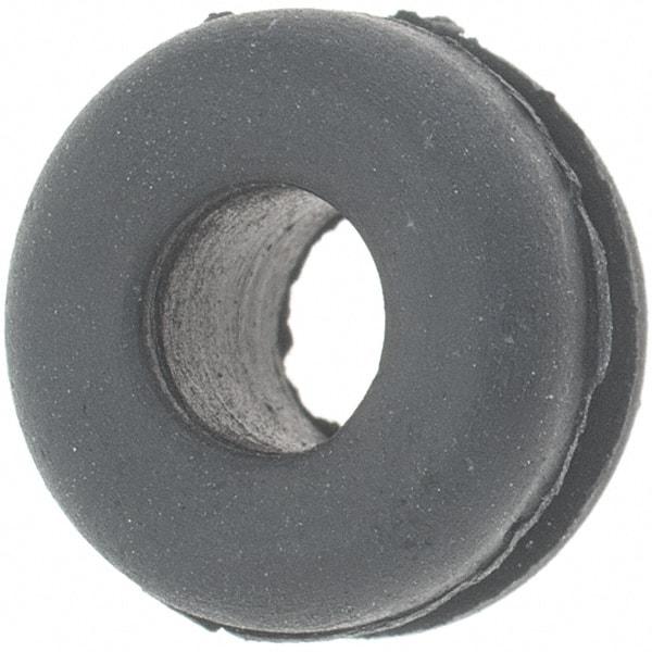 Value Collection - 3/8" OD, 3/16" Thick Grommet - Rubber, 1/4" Slot Diam x 1/16" Slot Width - Eagle Tool & Supply