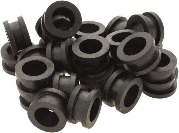 Value Collection - 11/16" OD, Grommet - Rubber, 17/32" Slot Diam x 3/16" Slot Width - Eagle Tool & Supply