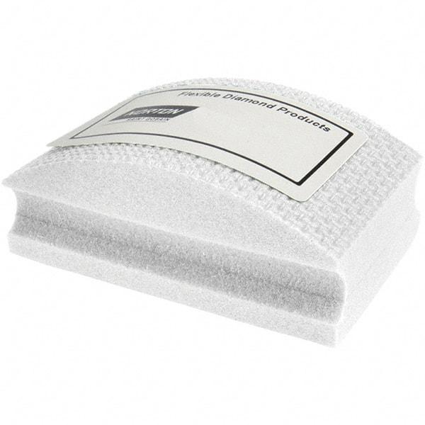 Norton - Ultra Fine Grade, 800 Grit, Diamond Hand Pad - White, 2-1/8" Wide x 3-1/2" Long x 1-1/2" Thick, Nonwoven - Eagle Tool & Supply