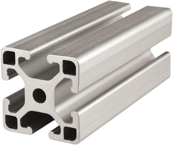 80/20 Inc. - 4 Meters Long x 40 mm Wide x 40 mm Deep, T-Slotted Aluminum Extrusion - Clear Anodized Finish - Eagle Tool & Supply