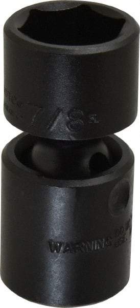 Proto - 1/2" Drive 7/8" Standard Universal Impact Socket - 6 Points, 2-19/32" OAL - Eagle Tool & Supply