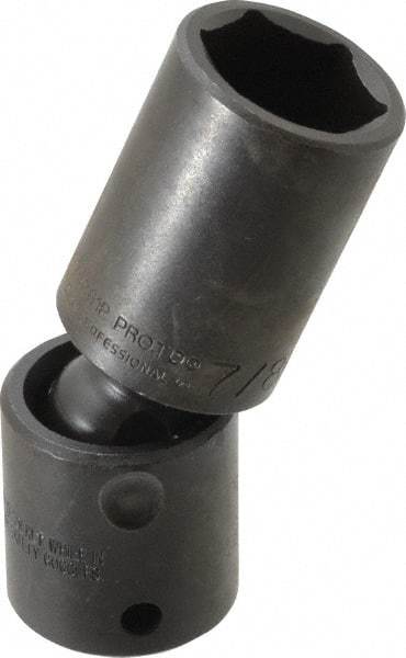 Proto - 1/2" Drive 7/8" Deep Universal Impact Socket - 6 Points, 3-1/2" OAL - Eagle Tool & Supply