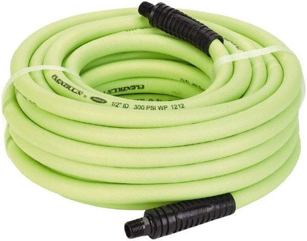Legacy - 1/2" ID x 0.74" OD 50' Long Multipurpose Air Hose - MNPT x MNPT Ends, 300 Working psi, 140°, 3/8" Fitting, Green - Eagle Tool & Supply