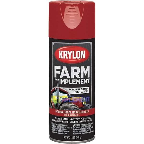 Krylon - Red (International Harvester), 12 oz Net Fill, Gloss, Farm & Equipment Spray Paint - 12 oz Container, Use on Equipment - Eagle Tool & Supply