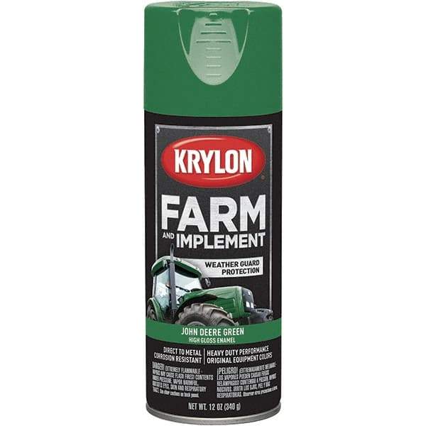 Krylon - Green (John Deere), 12 oz Net Fill, Gloss, Farm & Equipment Spray Paint - 12 oz Container, Use on Equipment - Eagle Tool & Supply
