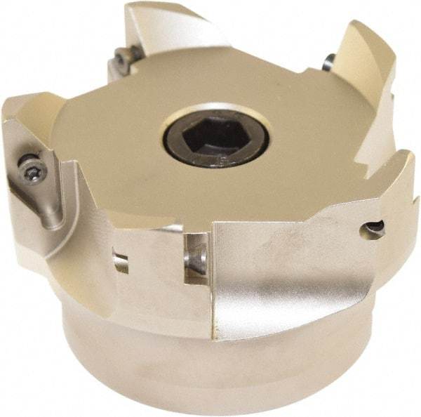 Millstar - 5 Inserts, 100mm Cut Diam, 32mm Arbor Diam, Indexable Square-Shoulder Face Mill - 0/90° Lead Angle, 65mm High, VCGT Insert Compatibility, Series ASMN - Eagle Tool & Supply