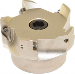 Millstar - 5 Inserts, 100mm Cut Diam, 32mm Arbor Diam, Indexable Square-Shoulder Face Mill - 0/90° Lead Angle, 65mm High, VCGT Insert Compatibility, Series ASMN - Eagle Tool & Supply