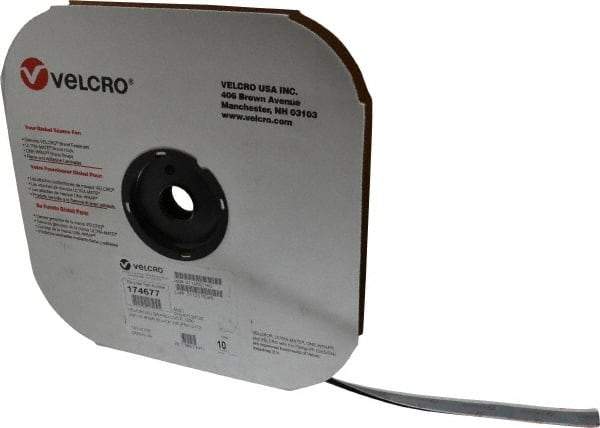 VELCRO Brand - 5/8" Wide x 10 Yd Long Adhesive Backed Loop Roll - Continuous Roll, Black - Eagle Tool & Supply