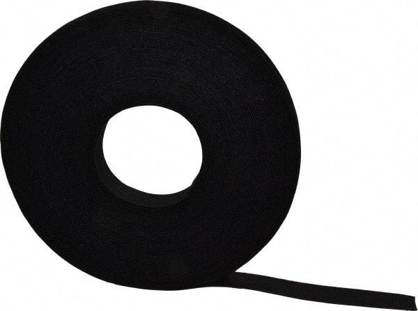 VELCRO Brand - 1" Wide x 25 Yd Long Self Fastening Tie/Strap Hook & Loop Roll - Continuous Roll, Black - Eagle Tool & Supply
