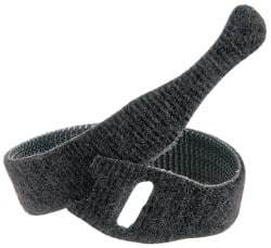 VELCRO Brand - 10 Piece 3/4" Wide x 8" Piece Length, Self Fastening Tie/Strap Hook & Loop Strap - Perforated/Pieces Roll, Black - Eagle Tool & Supply