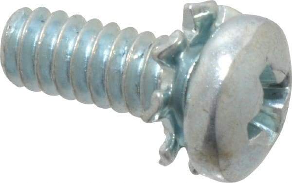 Value Collection - #4-40 UNC, 5/16" Length Under Head Phillips Drive Machine Screw - Pan Head, Grade J82 Steel, Zinc-Plated Finish, External Tooth - Eagle Tool & Supply