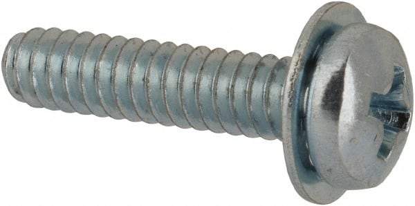 Value Collection - #4-40 UNC, 1/2" Length Under Head Phillips Drive Machine Screw - Pan Head, Grade J82 Steel, Zinc-Plated Finish, Internal Tooth - Eagle Tool & Supply