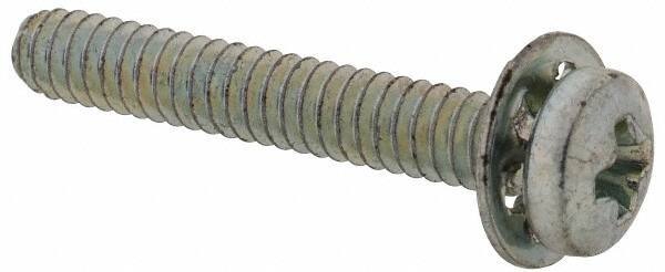 Value Collection - #4-40 UNC, 3/4" Length Under Head Phillips Drive Machine Screw - Pan Head, Grade J82 Steel, Zinc-Plated Finish, Internal Tooth - Eagle Tool & Supply