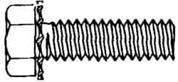 Value Collection - #10-24 UNC, 3/8" Length Under Head Hex Drive Machine Screw - Hex Head, Grade J82 Steel, Zinc-Plated Finish, External Tooth - Eagle Tool & Supply