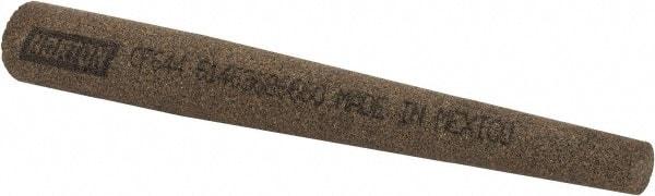 Norton - 4" Long x 1/2" Diam x 1/4" Thick, Aluminum Oxide Sharpening Stone - Round Tapered, Coarse Grade - Eagle Tool & Supply