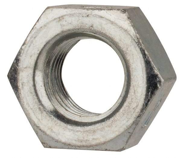 Value Collection - 5/16-24 UNF Grade 2 Two Way Lock Nut with Distorted Thread - 1/2" Width Across Flats, 17/64" High, Zinc-Plated Finish - Eagle Tool & Supply