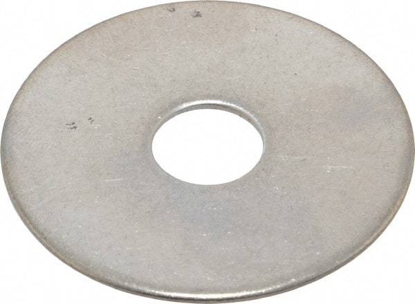 Value Collection - 1/2" Screw, Grade 18-8 Stainless Steel Fender Flat Washer - 17/32" ID x 2" OD, 0.06" Thick - Eagle Tool & Supply
