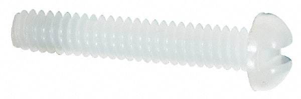 Made in USA - #2-56 UNC, 1/2" Length Under Head Slotted Drive Machine Screw - Round Head, Grade 6/6 Nylon, Uncoated, Without Washer - Eagle Tool & Supply