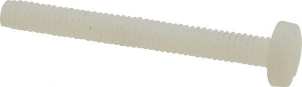 Made in USA - #8-32 UNC, 1-1/2" Length Under Head Slotted Drive Machine Screw - Binding Head, Grade 6/6 Nylon, Uncoated, Without Washer - Eagle Tool & Supply