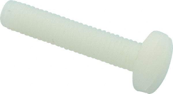Made in USA - #10-32 UNF, 1" Length Under Head Slotted Drive Machine Screw - Binding Head, Grade 6/6 Nylon, Uncoated, Without Washer - Eagle Tool & Supply