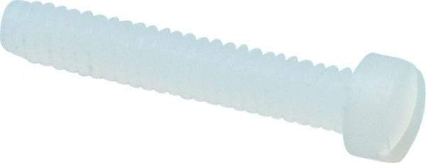 Made in USA - #2-56 UNC, 1/2" Length Under Head Slotted Drive Machine Screw - Fillister Head, Grade 6/6 Nylon, Uncoated, Without Washer - Eagle Tool & Supply