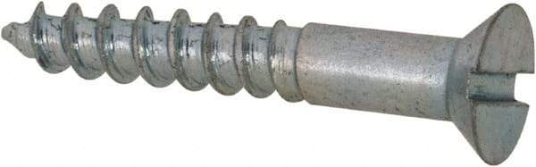 Value Collection - #3, 5/8" OAL, Slotted Drive, Flat Head Wood Screw - Zinc Plated Steel, Grade 2 - Eagle Tool & Supply