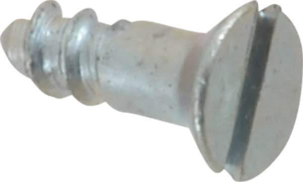 Value Collection - #4, 3/8" OAL, Slotted Drive, Flat Head Wood Screw - Zinc Plated Steel, Grade 2 - Eagle Tool & Supply