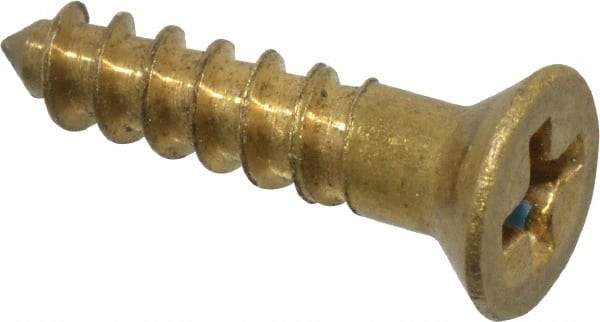 Value Collection - #4, 1/2" OAL, Phillips Drive, Flat Head Wood Screw - ASME B18.6.1, Brass - Eagle Tool & Supply