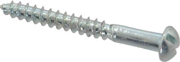 Value Collection - #4, 1" Length Under Head, Slotted Drive, Round Head Wood Screw - Zinc Plated Steel, Grade 2 - Eagle Tool & Supply