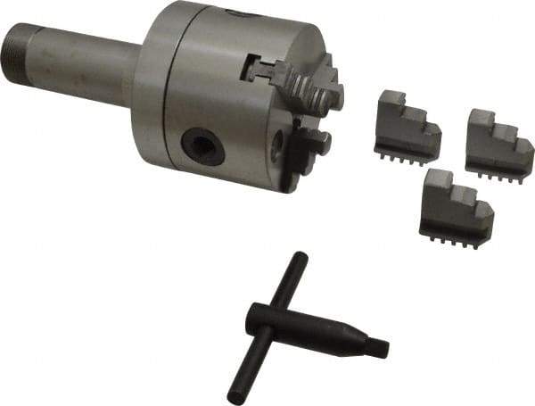 Made in USA - 3 Jaws, 3" Diam, Self Centering Manual Lathe Chuck - 5C Mount Spindle, 5/8" Through Hole Diam, Forged Steel - Eagle Tool & Supply