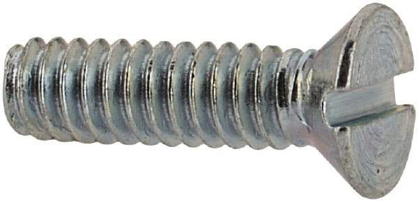 Value Collection - #3-48 UNC, 3/8" OAL Slotted Drive Machine Screw - Flat Head, Grade 2 Steel, Zinc-Plated Finish, Without Washer - Eagle Tool & Supply