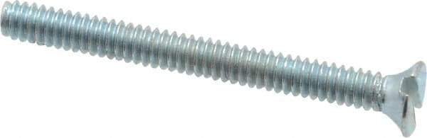 Value Collection - #3-48 UNC, 1" OAL Slotted Drive Machine Screw - Flat Head, Grade 2 Steel, Zinc-Plated Finish, Without Washer - Eagle Tool & Supply