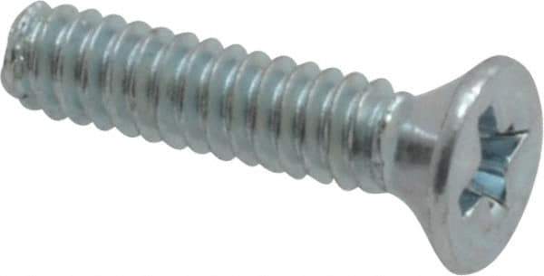 Value Collection - #4-40 UNC, 1/2" OAL Phillips Drive Machine Screw - Flat Head, Grade 2 Steel, Zinc-Plated Finish, Without Washer - Eagle Tool & Supply