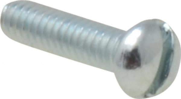 Value Collection - #5-40 UNC, 1/2" Length Under Head Slotted Drive Machine Screw - Round Head, Grade J82 Steel, Zinc-Plated Finish, Without Washer - Eagle Tool & Supply