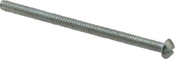 Value Collection - #6-32 UNC, 2-1/4" Length Under Head Slotted Drive Machine Screw - Round Head, Grade 2 Alloy Steel, Zinc-Plated Finish, Without Washer - Eagle Tool & Supply