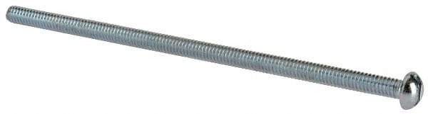 Value Collection - 1/4-20 UNC, 6" Length Under Head Slotted Drive Machine Screw - Round Head, Grade 2 Alloy Steel, Zinc-Plated Finish, Without Washer - Eagle Tool & Supply