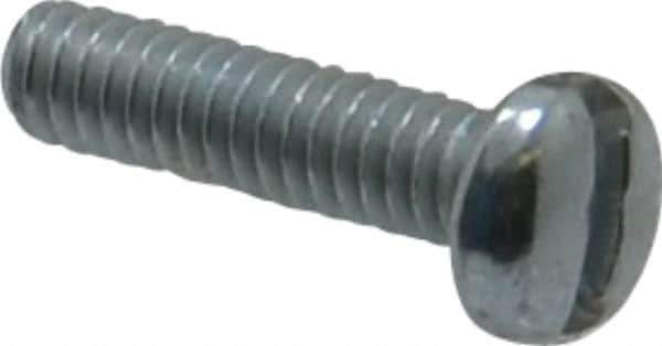Value Collection - #5-40 UNC, 1/2" Length Under Head Slotted Drive Machine Screw - Pan Head, Grade 2 Steel, Zinc-Plated Finish, Without Washer - Eagle Tool & Supply